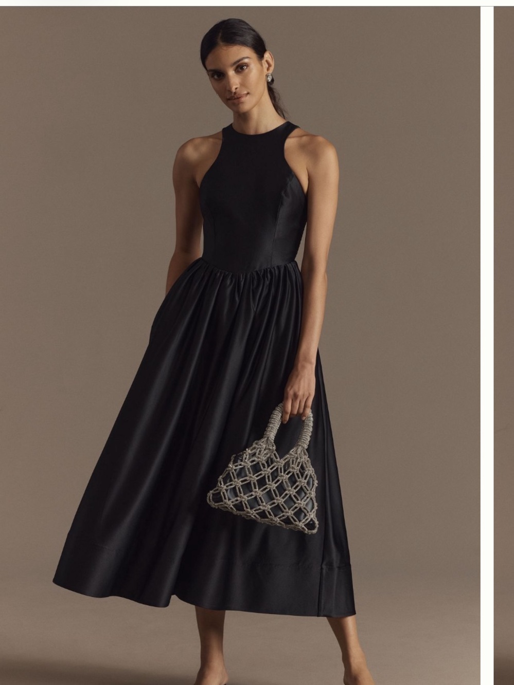 BHLDN black High-Neck midi dress